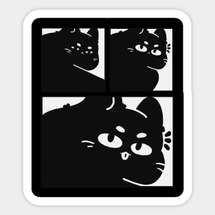 Funny black cat meme Sticker